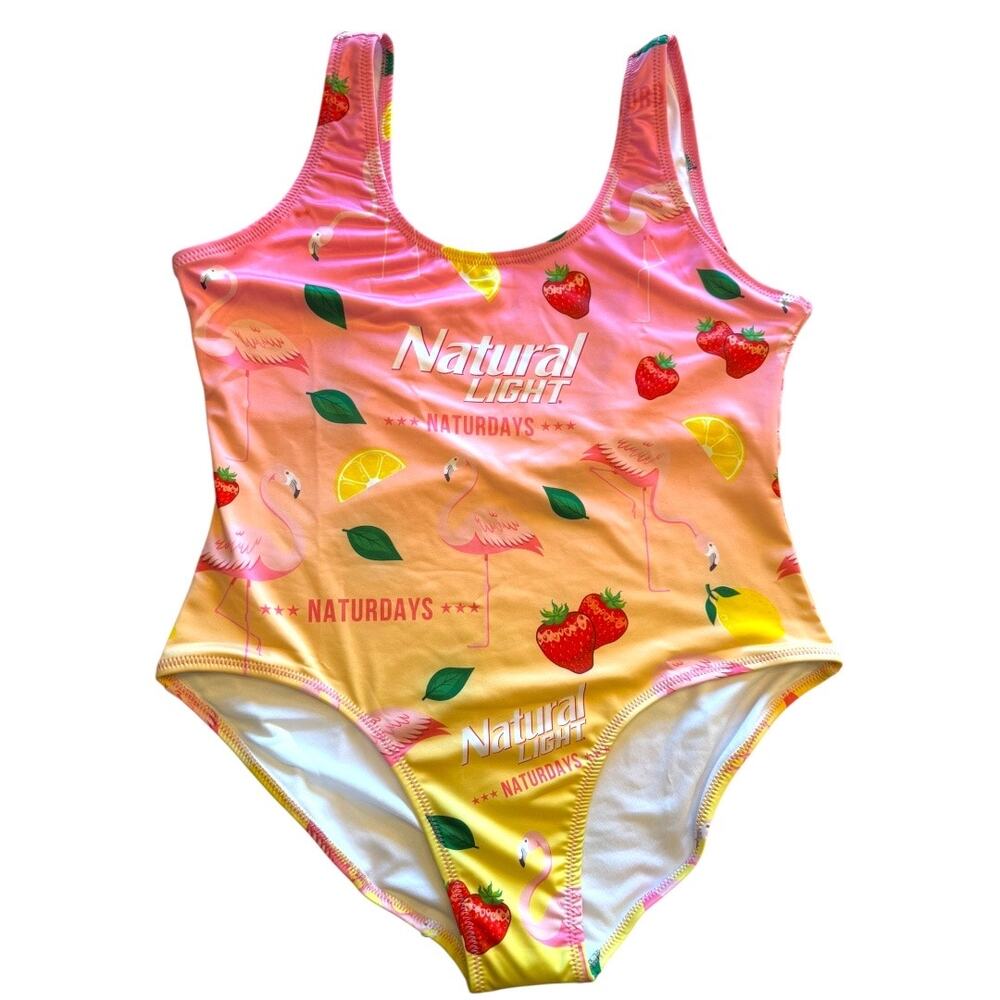 Natural Light - XXL - Pink & Yellow One-Piece Swimsuit